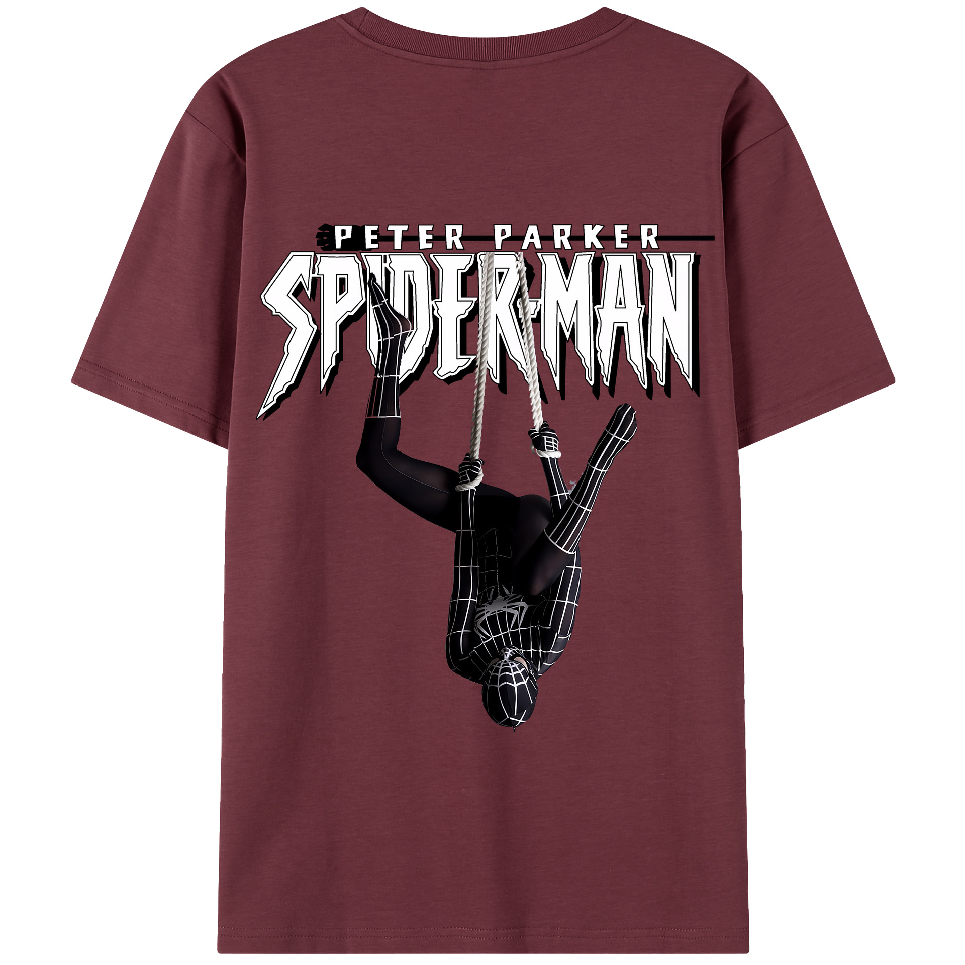 （画像用） Spider Man スパイダーマン 綿100％半袖Tシャツ（背面プリント）